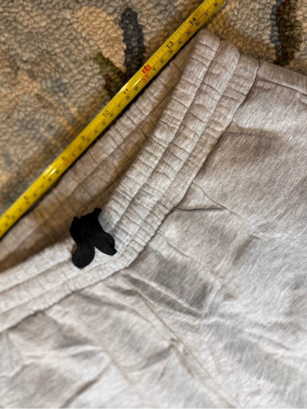 Heather Gray Flare Sweatpants Fleece Wide Leg Drawstring Lounge Pants Medium - Picture 3 of 6